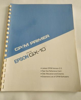 Cp/m Primer For Epson Qx - 10 1980 - Vintage