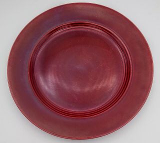 Vintage Homer Laughlin Crimson (maroon) Dinner Plate 9 - 1/4” Harlequin Pattern 7