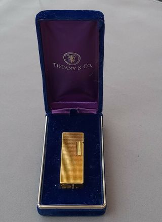 Vintage Tiffany & Co.  Japan Gold Tone Butane Rollagas Lighter In Case