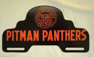 Vintage Pitman High School Panthers Nj License Plate Topper