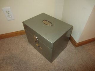 Vintage Hamilton Metal Products Filing Storage Box NO KEY 3