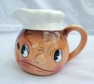Py Ucago Porcelain Anthropomorphic Oh My A Fly Pitcher Creamer Chef Vintage 6a