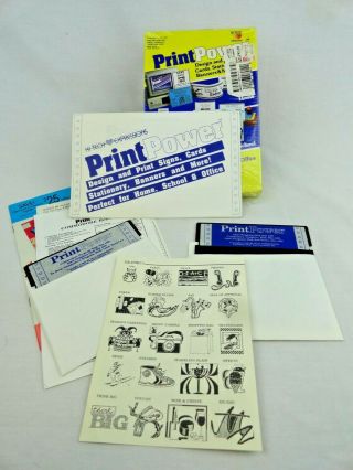 Print Power For Commodore 64 C64 Atari 5.  25 " Floppy Disk Hi Tech Complete 1989