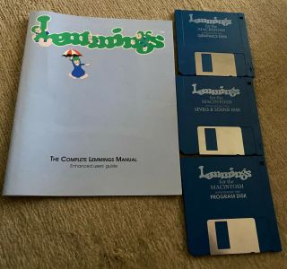 Lemmings For Apple Mac Macintosh On 3.  5 " Floppy Disk