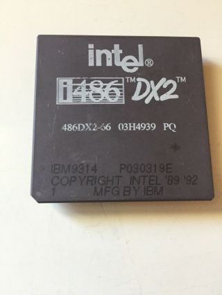Intel 486dx2 - 66,  Ibm9314,  Mfg By Ibm,  Vintage Cpu,  Gold I486 Dx2