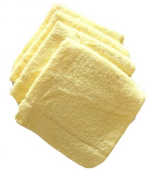 Vintage Martex Butter Yellow Wash Cloths 4 Count