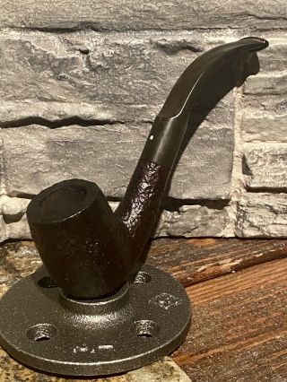 Dunhill Shell rustic Vintage Estate Tobacco Pipe made in England bent billiard 2