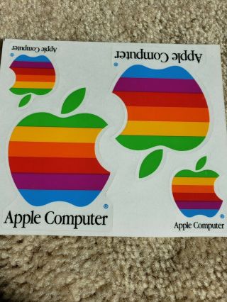 Apple Computer Rainbow Sticker Decal.  Authentic Vintage 1996 Mac