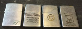 4 Pc.  Vintage Zippo Lighter - 1950’s - Union Terminal Heating Cooling Electric
