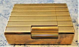 Fine Rare Vintage St.  Dupont Paris Gold Plated Pocket Lighter Linear Pat.  20