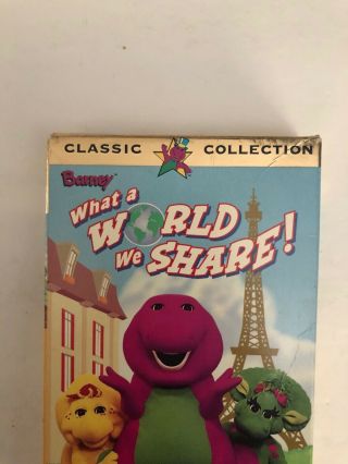 Barney - What a World We Share (VHS,  1999) - RARE VINTAGE COLLECTIBLE - SHIP N24HR 2