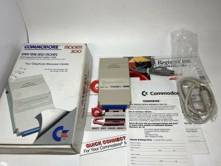 Vintage Commodore 64 Computer Modem 300 Model 1660 W/ Box,  Extra Cables