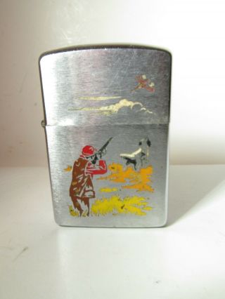 Vintage Zippo Lighter Enamel Hunter Hunting 1950 Niagara Canada Patent Repair