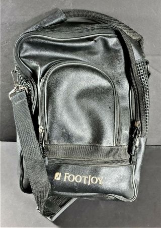 Vintage Leather Footjoy Embroidered Name Golf Shoe & Accessory Bag With Items