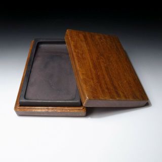 @cp37: Vintage Japanese Ink Stone With Lacquered Wooden Box