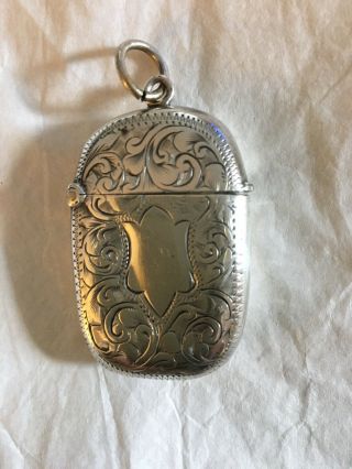 Vintage Sterling Silver Match Safe With Hallmarks