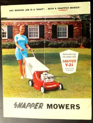 Vintage Brochure 1968 Introducing The Snapper V - 21 Lawn Mower