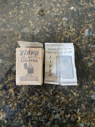 Black Crackle Zippo Box With Paperwork