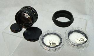 Vintage Pentax 110 50mm F:2.  8 Telephoto Lens W/ Hood & Filters