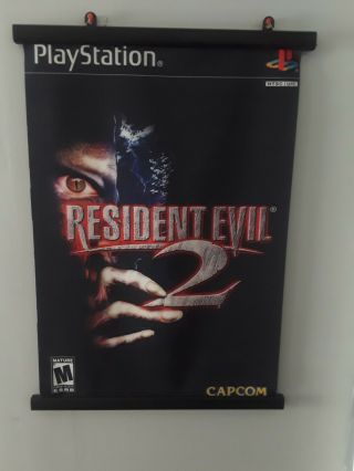 1998 Re2 Resident Evil 2 Vintage Wallscroll.  Capcom