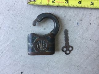 Vintage Yale Y&t Brass Padlock With Key Perfect Nr