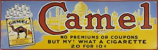 Camel Cigarettes Vintage Sign 23.  5 " X 7.  5 " Early 1900 