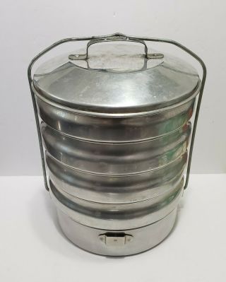 Vintage Buckeye Aluminum 5 Tier Lunch Pie Carrier Product By Mardigan Corp Usa