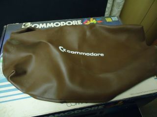 Commodore 64 Computer Dust Cover Brown With Logo Some Damage