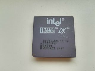 Intel A80386dx - 33 Iv,  386dx,  Sx544,  Vintage Cpu,  Gold
