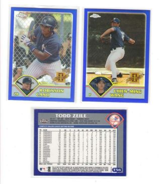 2003 Topps Traded Chrome Refractor - York Yankees Team Set W/ Robinson Cano