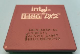 Intel 486 Cpu I486dx A80486dx2 - 66 C4100574 With Heat Sink