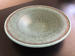 Fine Vintage West Germany Centerpiece Art Pottery Bowl Crackle Glaze