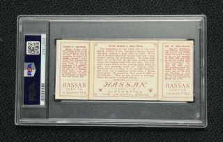 Chicago Cubs Johnny Evers 1912 T202 Hassan Triple Folder PSA 4 Vg - Ex 2