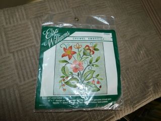 Elsa Williams Jacobean Crewel Embroidery Pillow Kit Vintage