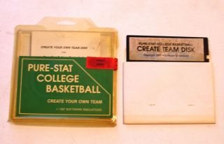 Pure - Stat College Basketbal Create Team Disk For Apple Ii Plus,  Iie,  Iic,  Iigs
