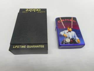 Nos Vintage 1993 Zippo Joe Camel On Motorcycle Cigarette Light Lighter In Case