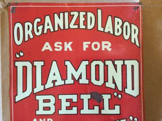 Rare Antique Cigar Tin Sign “Diamond Bell Full Jewel” A K Walch 2