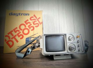 Vintage Daytron Dt - 505 B&w Tv,  Power Cord Portable Television