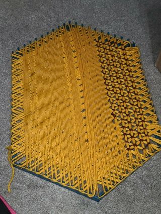 Vintage Blue Large Hexagon Weaving Loom Metal Lily Brand