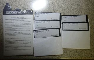 Microsoft - Ms - Dos 5.  0 - (5) 5.  25 " Floppy Disks (opened Envelope)