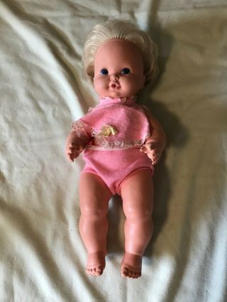Vtg 1969 Mattel Baby Tender Love Soft Doll W/ Outfit Drinks Wets 16 "