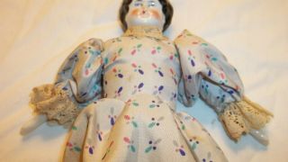Antique China Doll with Porcelain Head,  Hands and Feet & Cloth Body,  VGC 3