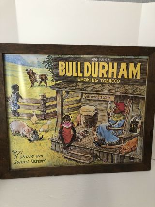 Framed Bull Durham Tobacco Advertising Poster Black Americana