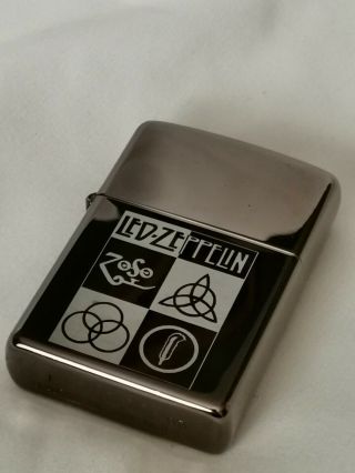 Limited 2003 Led Zeppelin Logo Zippo Lighter - Black Ice Color.  No Box.
