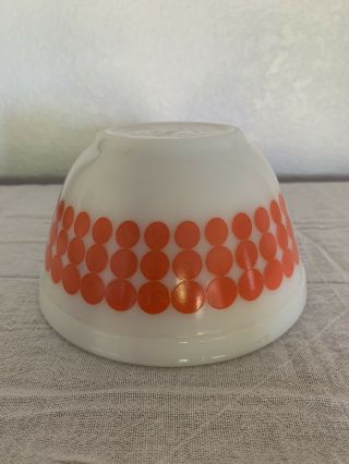 Vintage Pyrex Orange Polka Dots 1 1/2 Pt Small Nesting Mixing Bowl 401 Vguc 2