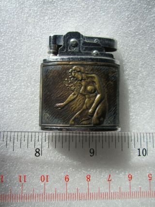 Antique WWII Luxe (Hibiya & Co.  UK) Cigarette Lighter Trench Art Nude Figure 3