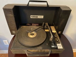 Vintage Turntable Mid - Century Emerson Wildcat Ds - 50 Suitcase Record Player Bsr