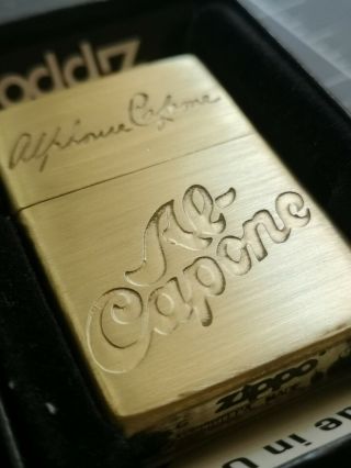 AL CAPONE Cigarillos Zippo LIGHTER SOLID BRASS ETCHED ONLY 2 MADE RARE 3