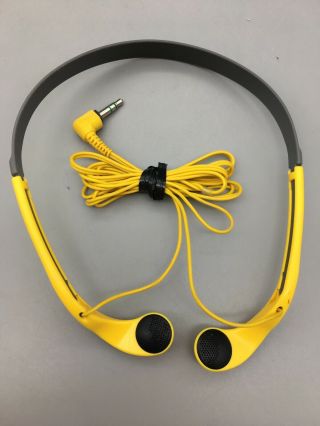 Vintage Sony Mdr - W14 Walkman Sport In - Ear Headphones Yellow & Gray B44
