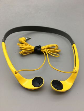Vintage Sony MDR - W14 Walkman Sport In - Ear Headphones Yellow & Gray B44 2